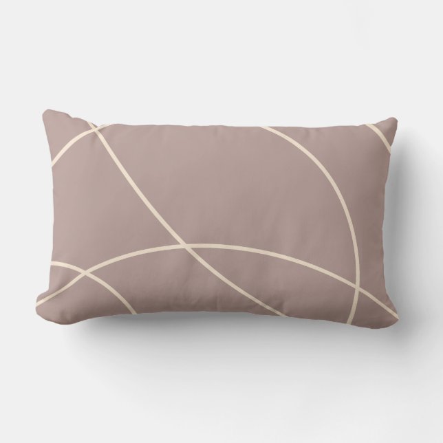 Coussin Rectangle Cool Moderne Abstrait Line Art Dessin Dusty Mauve (Recto)
