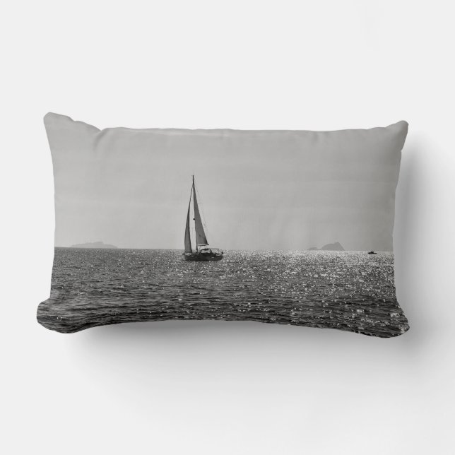 Coussin Rectangle Cool photo moderne bateau à voile en été (Recto)