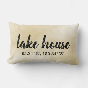 Coussin Rectangle Coordonnées personnalisées de Lake House Lumbar Co