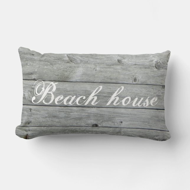 Coussin Rectangle Coordonnées personnalisées en bois rustique gris B (Recto)