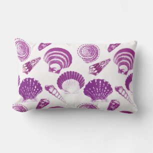 Coussin Rectangle Coquillages - améthyste violet sur un arrière - pl