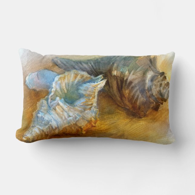 Coussin Rectangle Coquillages sur la plage (Recto)