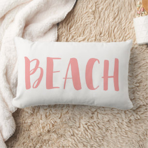 Coussin Rectangle Coral Pink Nautical Striment Beach House