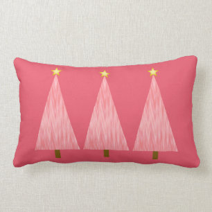 Coussin Rectangle Coral rose Ombre modernes arbres de Noël