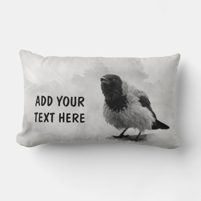 Coussin Rectangle Corbeau à capuchon (Recto)