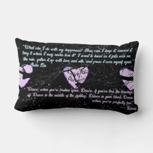 Coussin Rectangle Corbeau amour foncé craqué coeur brillant avec des
