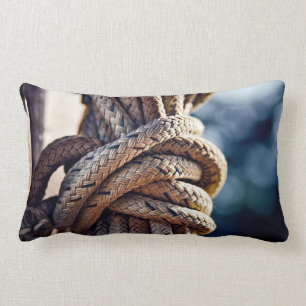 COUSSIN RECTANGLE CORDE NOUÉE NAUTIQUE