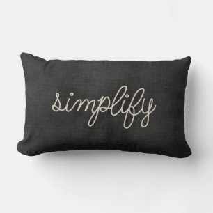 Coussin Rectangle corde simplifier le texte en noir