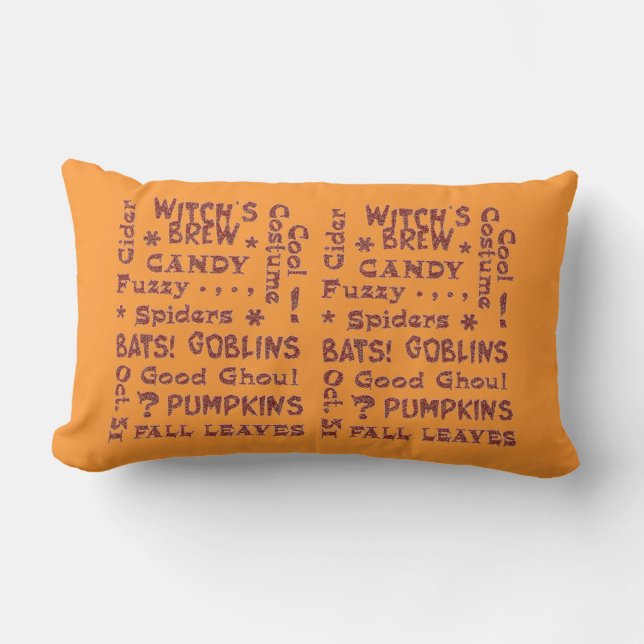Coussin Rectangle Costume de bonbons d'Halloween 31 oct. orange et n (Recto)