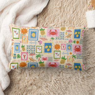 Coussin Rectangle Côte amalfitaine Eté Motif Méditerranéen