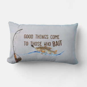 Coussin Rectangle côte de pêche amusante avec un pôle de pêche
