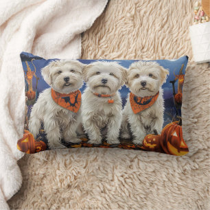 Coussin Rectangle Coton De Tulear Halloween Éffrayant