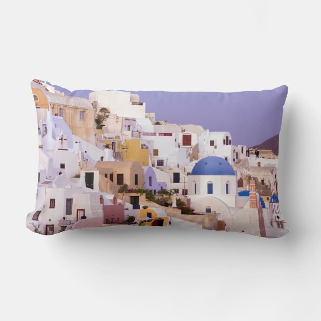 Coussin Rectangle Coucher de soleil à Oil, Santorin 2 (Recto)
