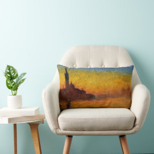 Coussin Rectangle Coucher de soleil de Monet Venise Impressionnisme 