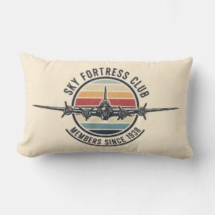 Coussin Rectangle Coucher de soleil rétro B-17 aviation vintage