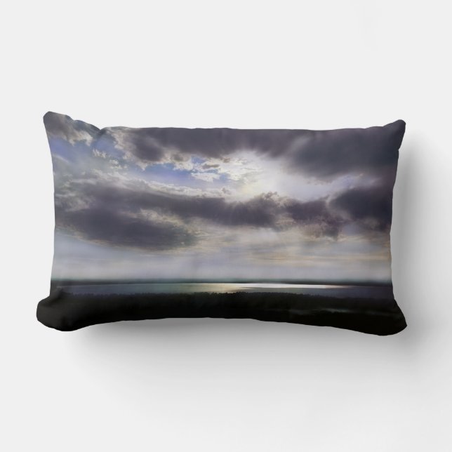 Coussin Rectangle Coucher de soleil sur le lac (Recto)