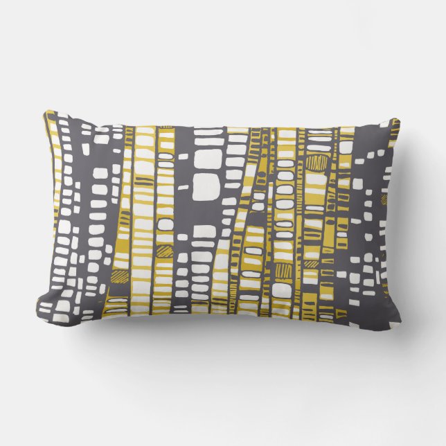Coussin Rectangle Couches dans jaune et le gris (Recto)