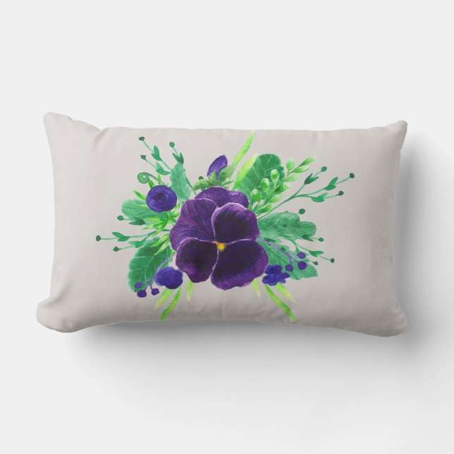 Coussin Rectangle Couleur Arrière - plan personnalisée du bouquet Pa (Recto)
