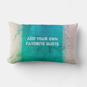 Coussin Rectangle couleur turquoise design de peinture d'aquarelle a