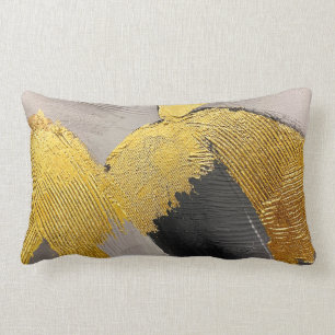 Coussin Rectangle Couleurs Abstraites monochromes avec touches or