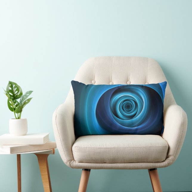 Coussin Rectangle Couleurs bleu spirale 3D Art Abstrait fractal mode (Chaise)
