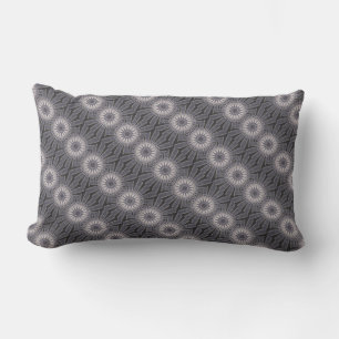 Coussin Rectangle Couleurs de fleurs kaléidoscope bleu et gris