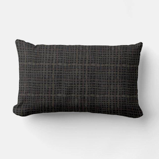 Coussin Rectangle Couleurs naturelles graphiques Burlap tissé (Recto)