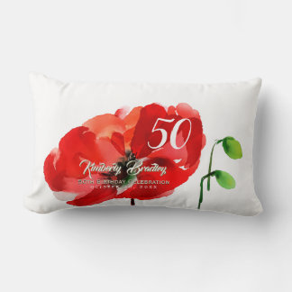 Coussin Rectangle Couleurs originales du pavot 50e anniversaire Lu C