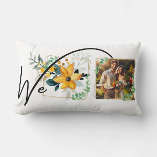 Coussin Rectangle Couple Lumbar à fleurs dorées