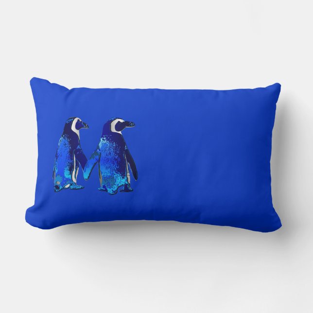 Coussin Rectangle Couples de pingouin (Recto)
