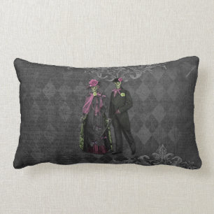 Coussin Rectangle Couples de squelette de Halloween