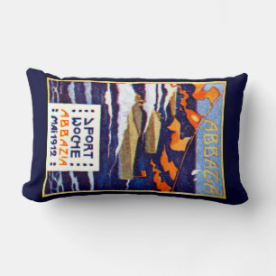Coussin Rectangle Course en bateau de vitesse Abbazia 1912