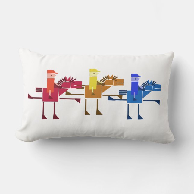 Coussin Rectangle courses de chevaux (Recto)