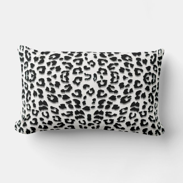 Coussin Rectangle Coutume d'empreinte de léopard de neige (Recto)