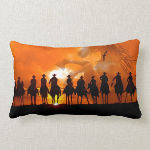 Coussin Rectangle Cowboys à l'Américain occidental MoJo pi de
