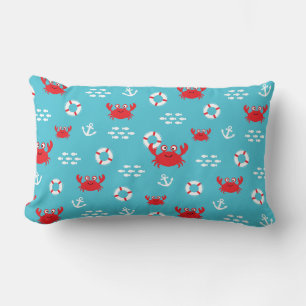 Coussin Rectangle Crabe avec bouée de sauvetage