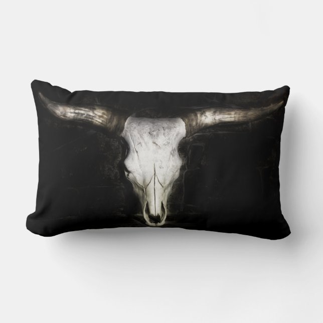 Coussin Rectangle Crâne de vache (Recto)
