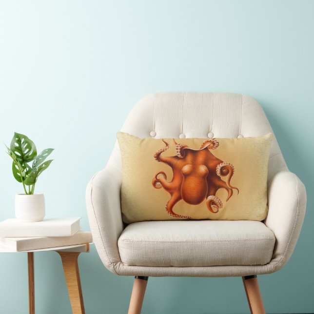 Coussin Rectangle Créature du monstre de la mer d'Octopus Cephalapod (Chaise)