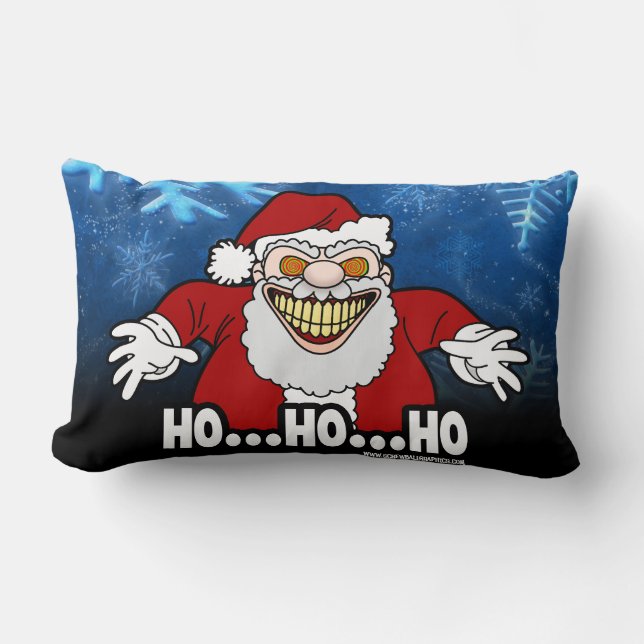 Coussin Rectangle Creepy Santa Claus Screwball Graphics HOHOHO (Recto)