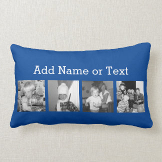 Coussin Rectangle Créer un collage Instagram avec 4 photos en bleu