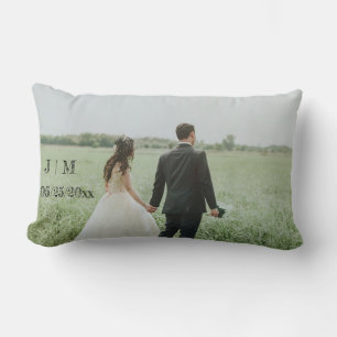 Coussin Rectangle Créer votre propre photo Couple Ajouter des noms C