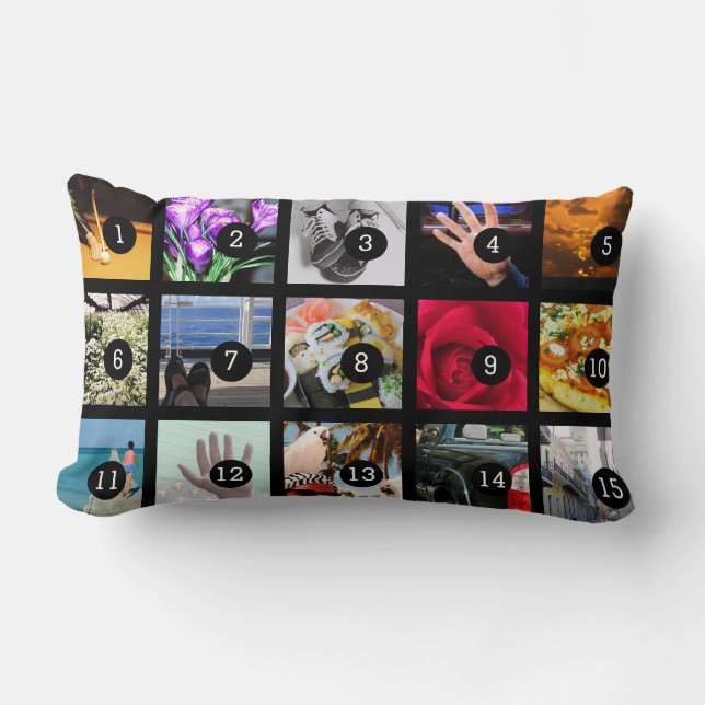 Coussin Rectangle Créez votre propre album photos avec 15 images (Recto)