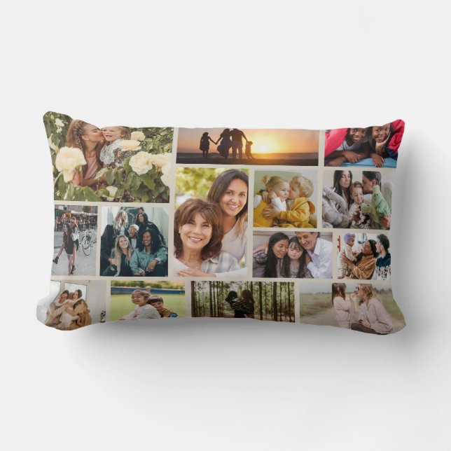 Coussin Rectangle Créez votre propre collection de 14 photos (Recto)