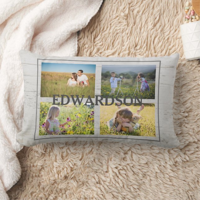 Coussin Rectangle Créez votre propre photo de famille collage de boi (Couverture)