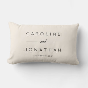 Coussin Rectangle Crème de script minimaliste moderne Mariage person