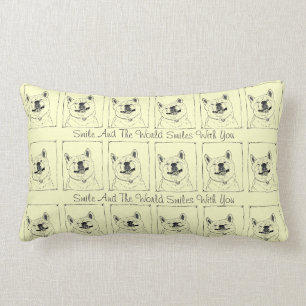 Coussin Rectangle crémeuse d'art de l'aquarelle souriante d'un chien