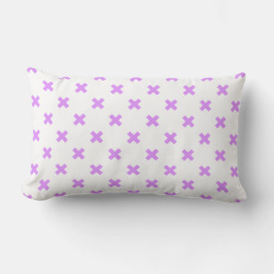 Coussin Rectangle Crochets Lilac sur blanc