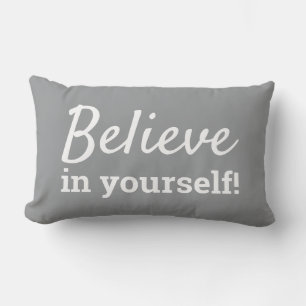 Coussin Rectangle Croire en soi Motivation   Gris Ultime