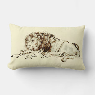 Coussin Rectangle Croquis vintage d'encre de Rembrandt/dessin d'un