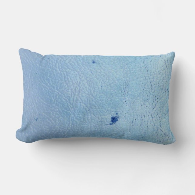 Coussin Rectangle Cuir bleu rustique Faux (Recto)